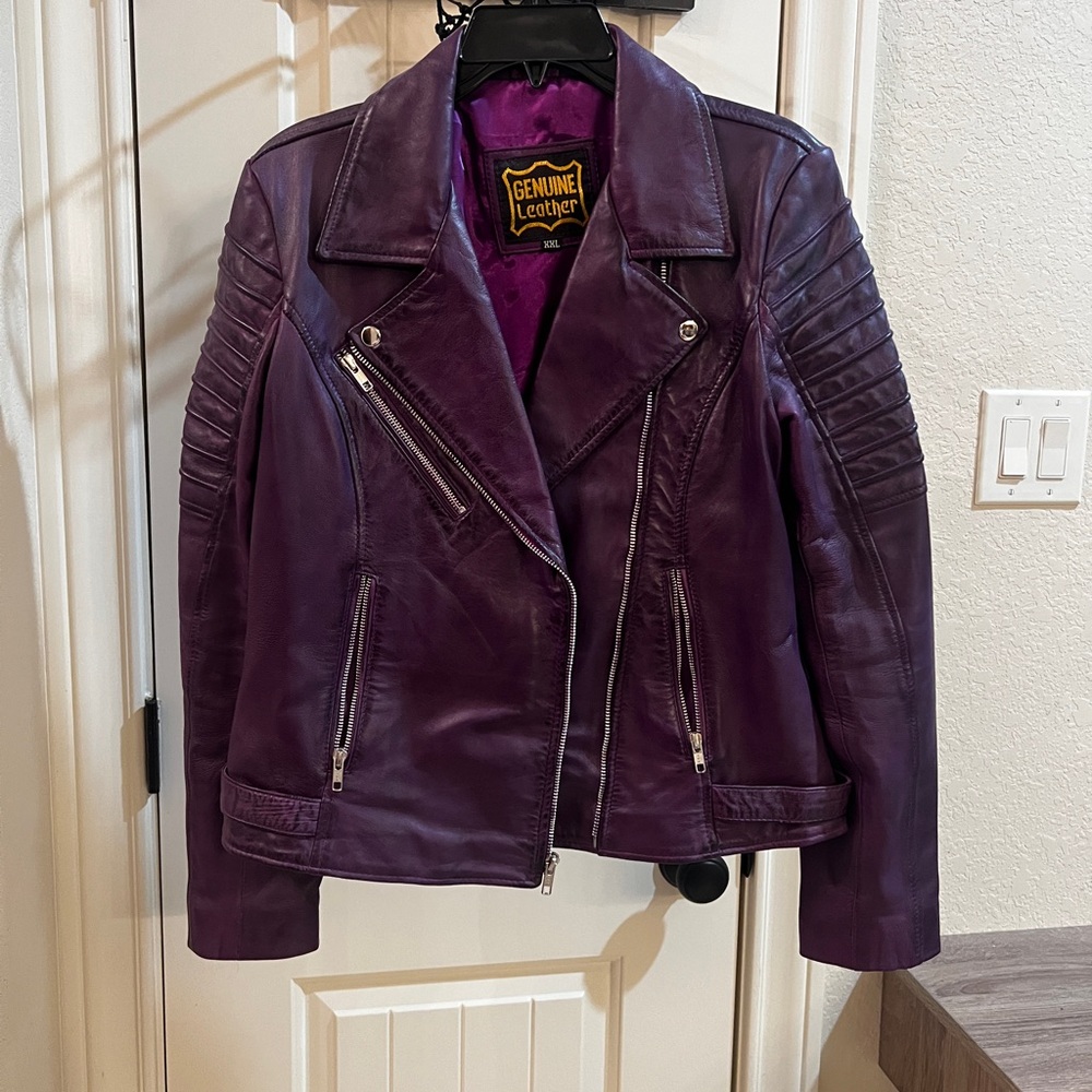 Women's Purple Leather Jacket